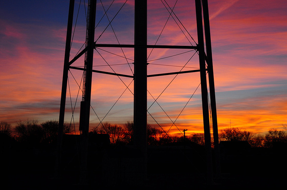 Albany Water Tower Base at Sunset