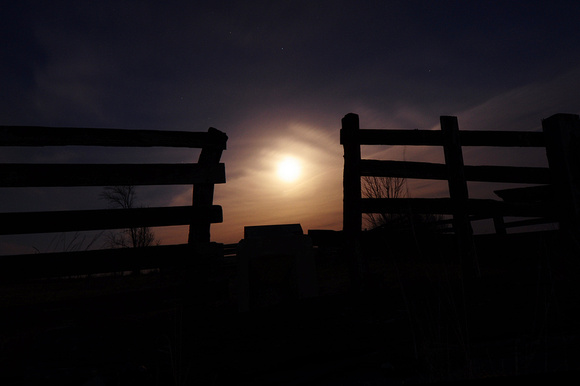 Super Moon with Fence