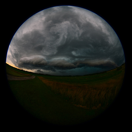 Approaching Thunderstorm Panorama Fisheye Perspective
