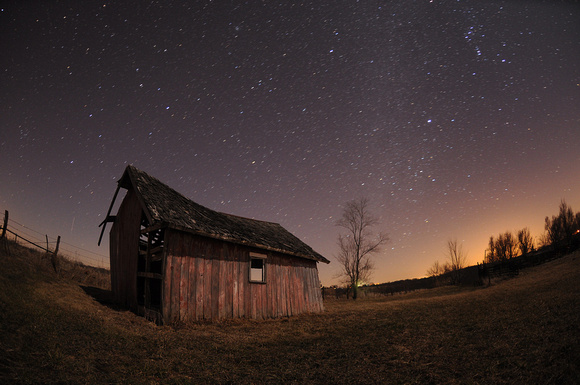 Night Sky with Barn